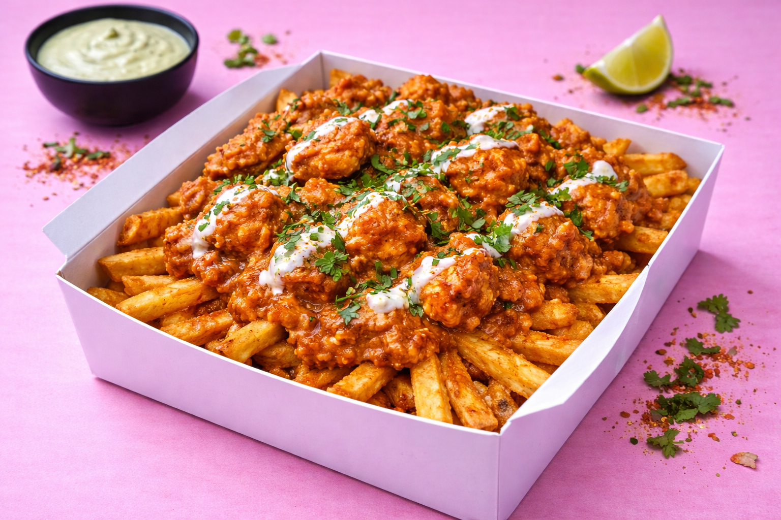 Butter Chicken Loaded Fries